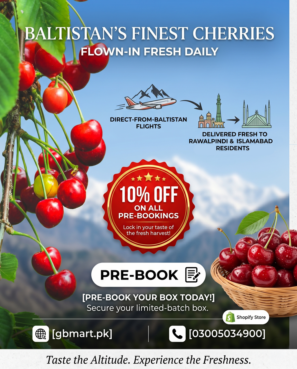 Preorder Fresh Organic Cherries from Baltistan 🍒 - 10% Discount at Checkout