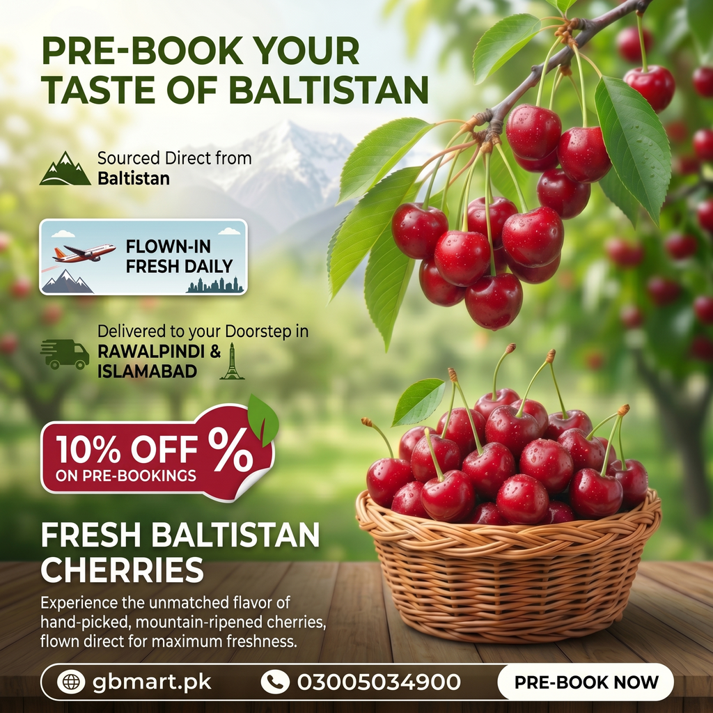Preorder Fresh Organic Cherries from Baltistan 🍒 - 10% Discount at Checkout