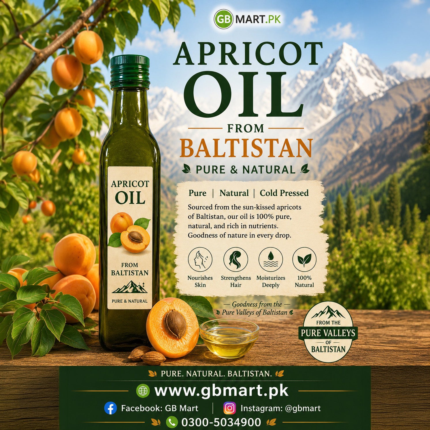 Organic Apricot Oil for Hair & Skin