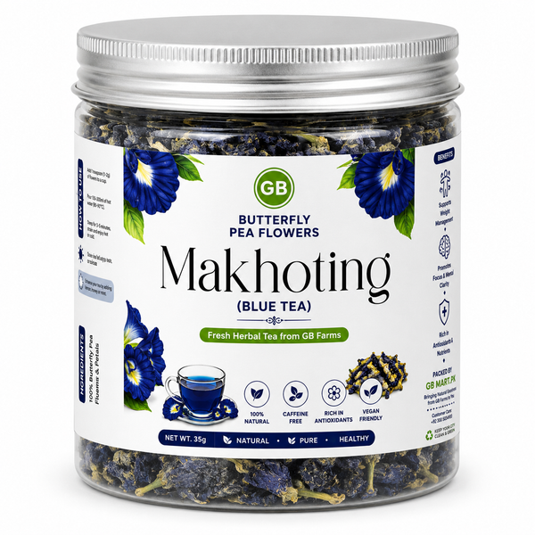 Makhoting Blue Tea butterfly pea flowers 35g jar by GB Mart